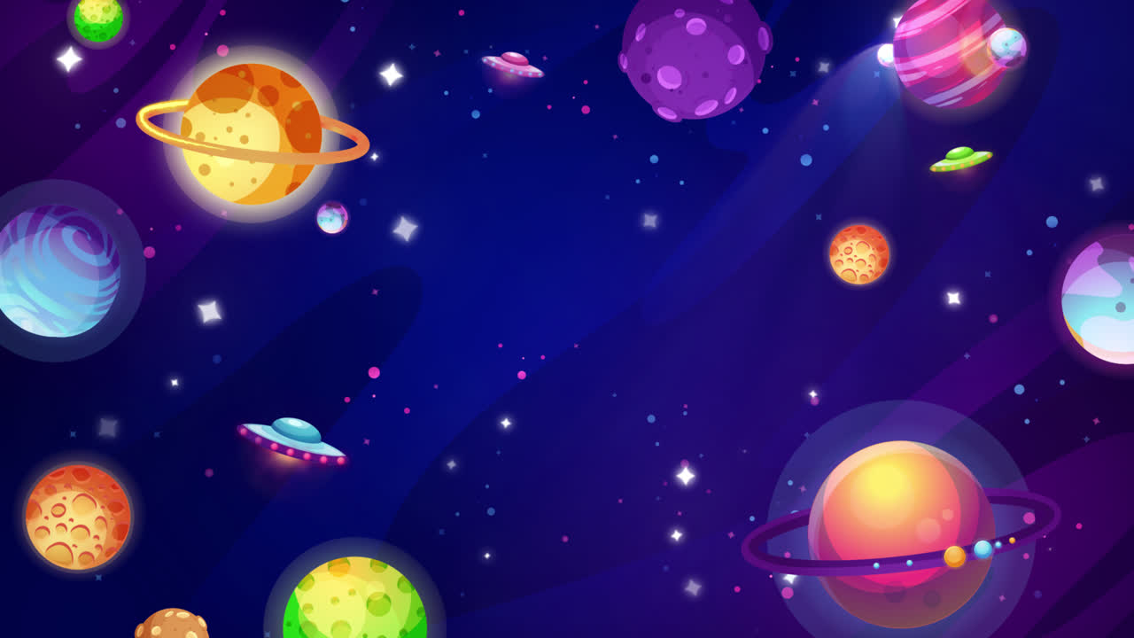 fondo de espacio de dibujos animados colorido