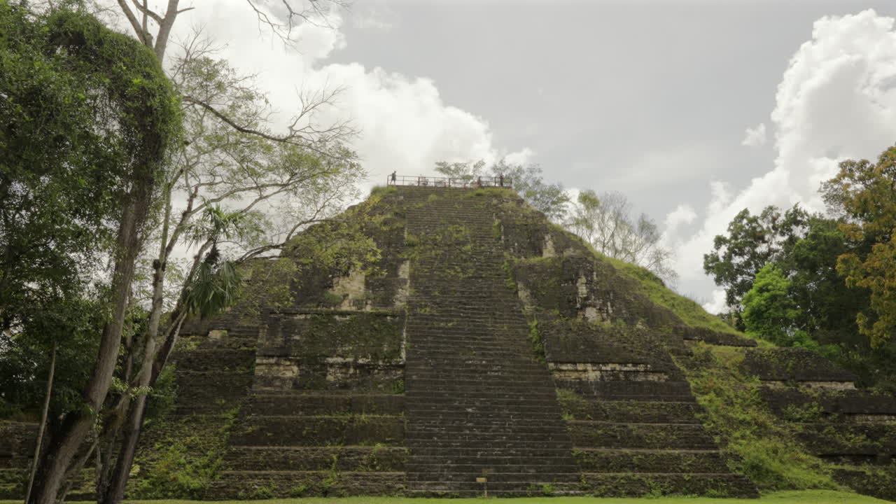 Lost world temple pyramid. Tikal National Park. Mayan civilization archaeological ruins. Guatemala