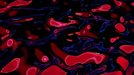 looped abstract fluid background. beautiful wavy glass surface of red liquid with pattern, gradient color and flow waves on it. creative bright bg with soft smooth animation.