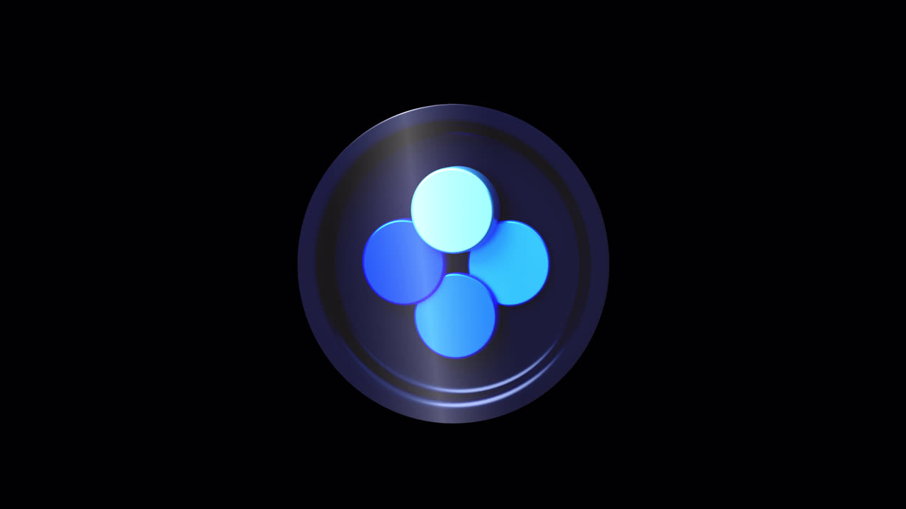 Animated 3D Blue Circles Logo on Black Background
