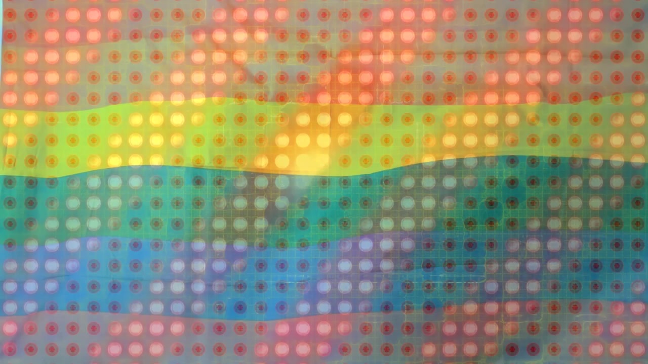 Animation of rainbow flag over spots