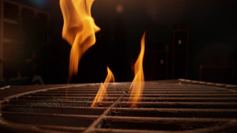 parrilla en llamas