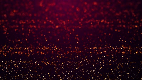 las partículas de brillo rojo dorado parpadean y flotan en líquido viscoso con un increíble bokeh. fantástico fondo en 4k. los chispas mágicos de oro de la luz forman estructuras abstractas. luma mate como canal alfa.