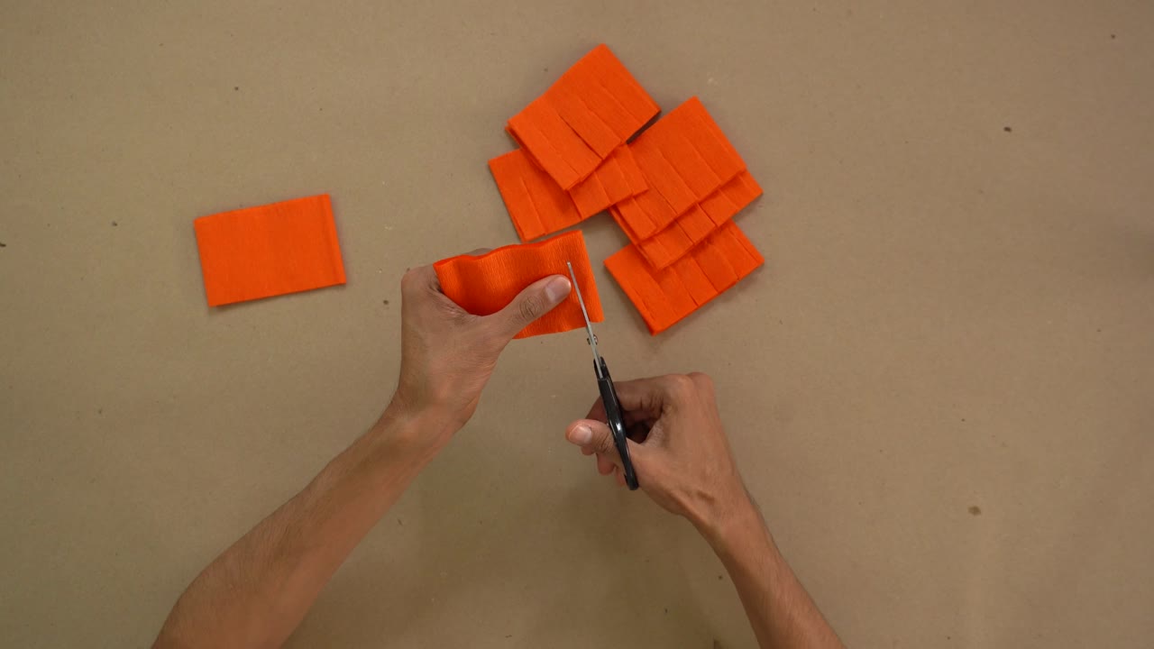 DIY Crepe Paper Craft: Making Orange Paper Decorations