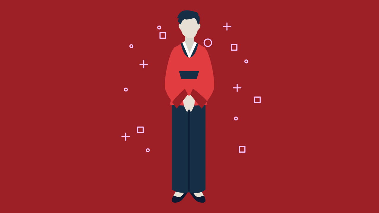 남자와 함께 한국 문화 애니메이션