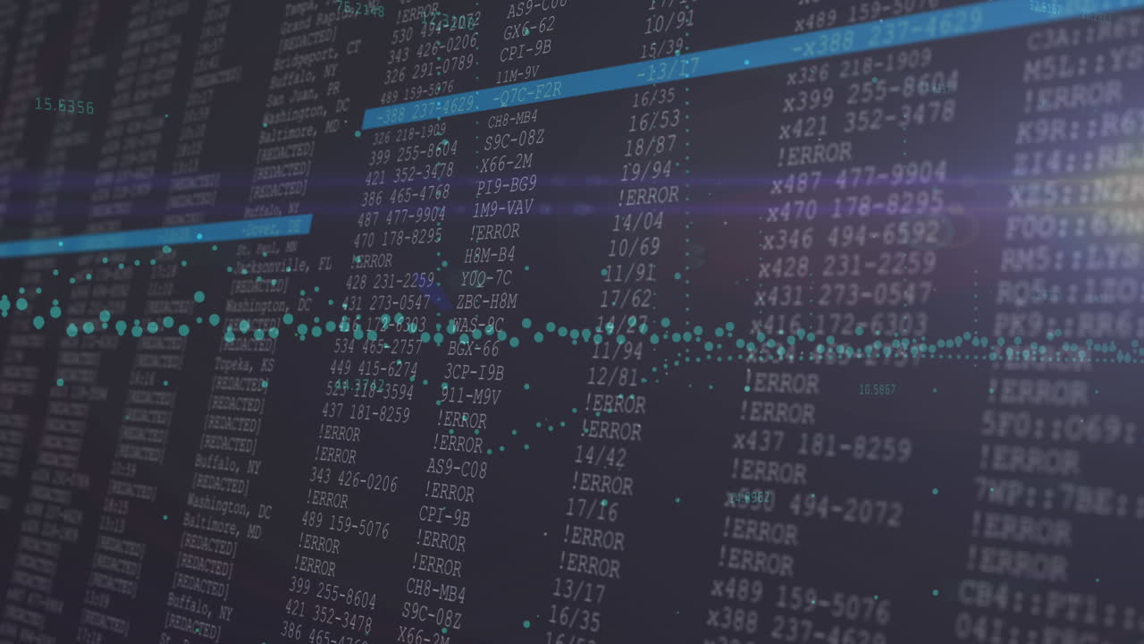 Animation of digital data processing and screen