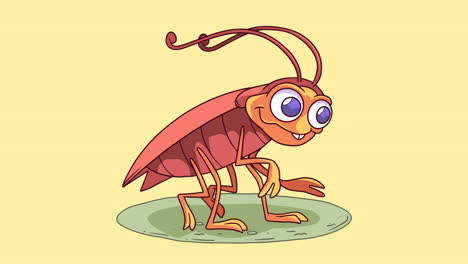 An-animation-of-a-Hand-drawn-roach-cartoon-illustration