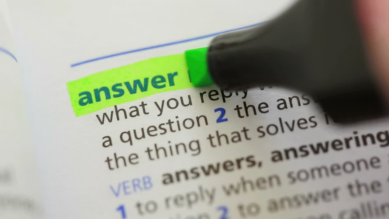 Definition of answer