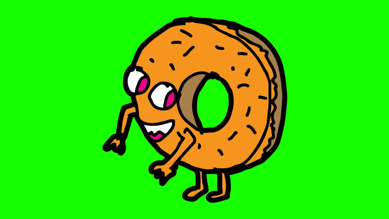 Gambar anak-anak latar belakang hijau dengan tema donat