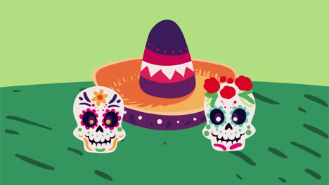 animación de sombrero mariachi de la cultura mexicana