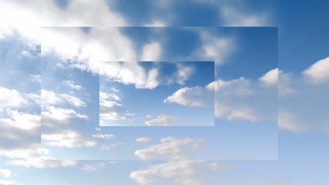 clouds in blue sky on three sizes of screen