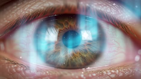 a close-up exploration of a stunning human eye: capturing the intricate details of the iris and reflection in two uniquely framed images