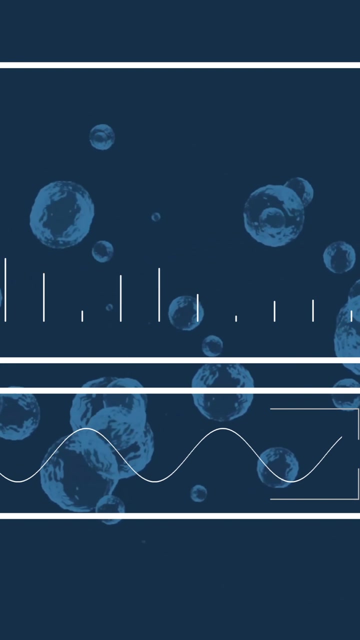 Animation of data processing and diagram over spots moving