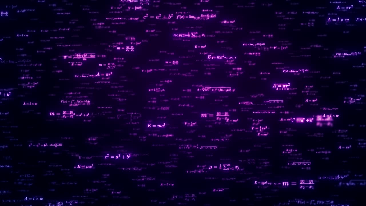 Abstract Mathematical Formulas Animation Background