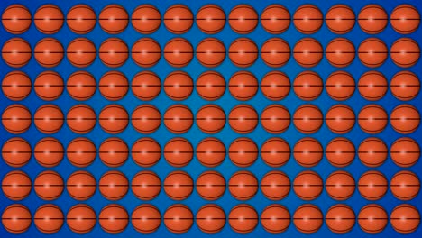 basketball orange balls 3d blue background pattern horisontal