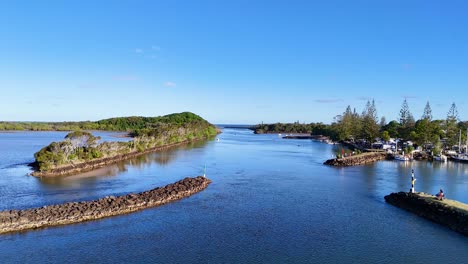 aerial footage of river and lush landscape