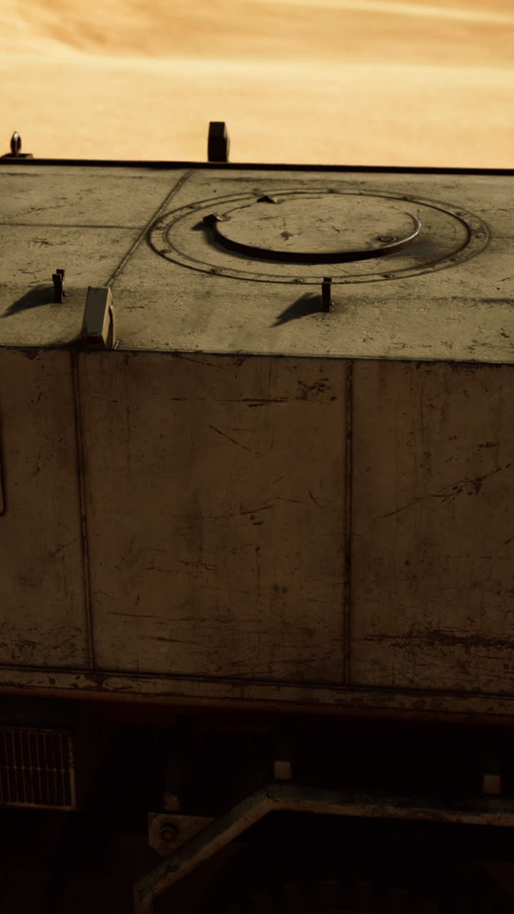 사막 풍경 에 있는 은 군사 차량