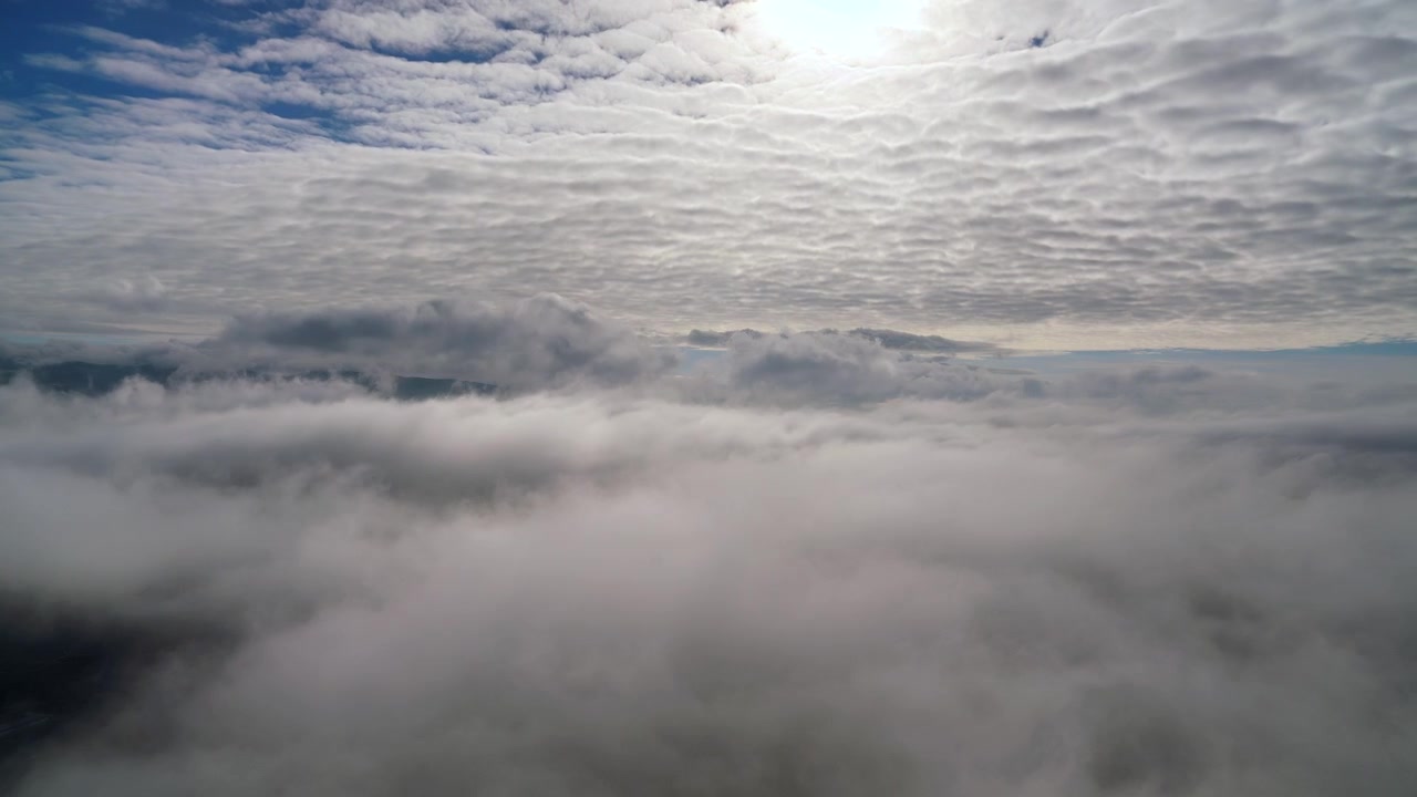 Aerial View of Dense Clouds and Sky