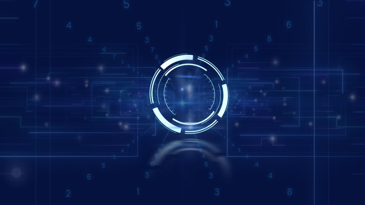 Animation of scope and network of connections over blue background