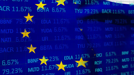 stock market data processing against eu flag