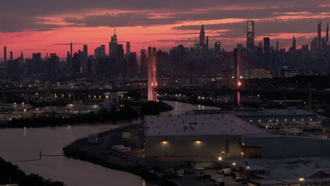 aerial view of midtown manhattan at sunset. shot in new york city.