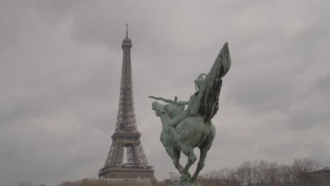 eiffel tower and sculpture in paris