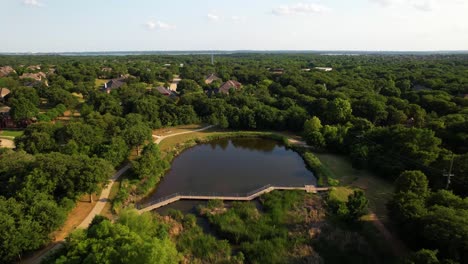 Aerial-footage-of-Post-Oak-Park-in-Flowermound-Texas