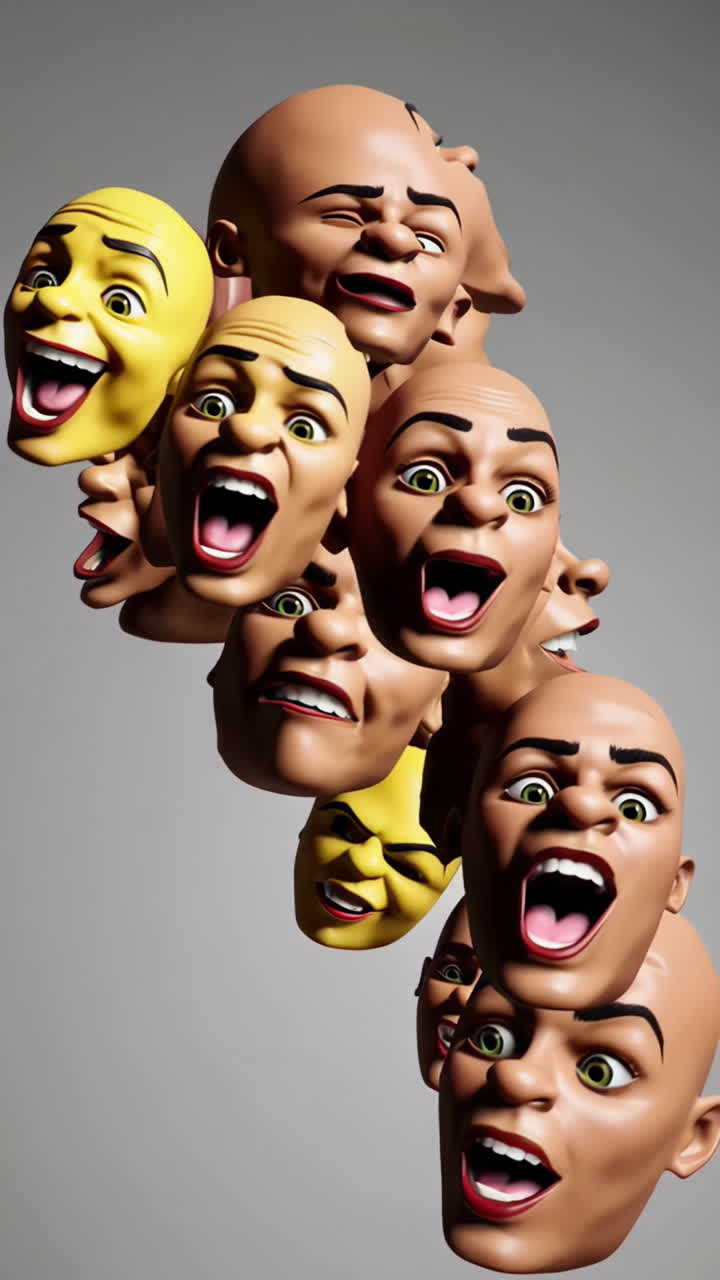 Exaggerated and Distorted Faces Screaming