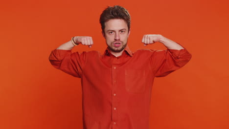 caucasian man feeling very proud pointing himself overjoyed by success making choice selfconfident