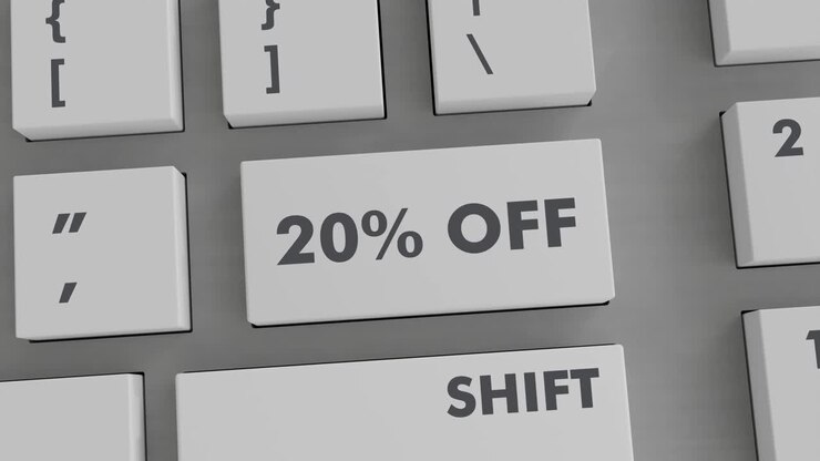 20% OFF BUTTON PRESSING ON KEYBOARD