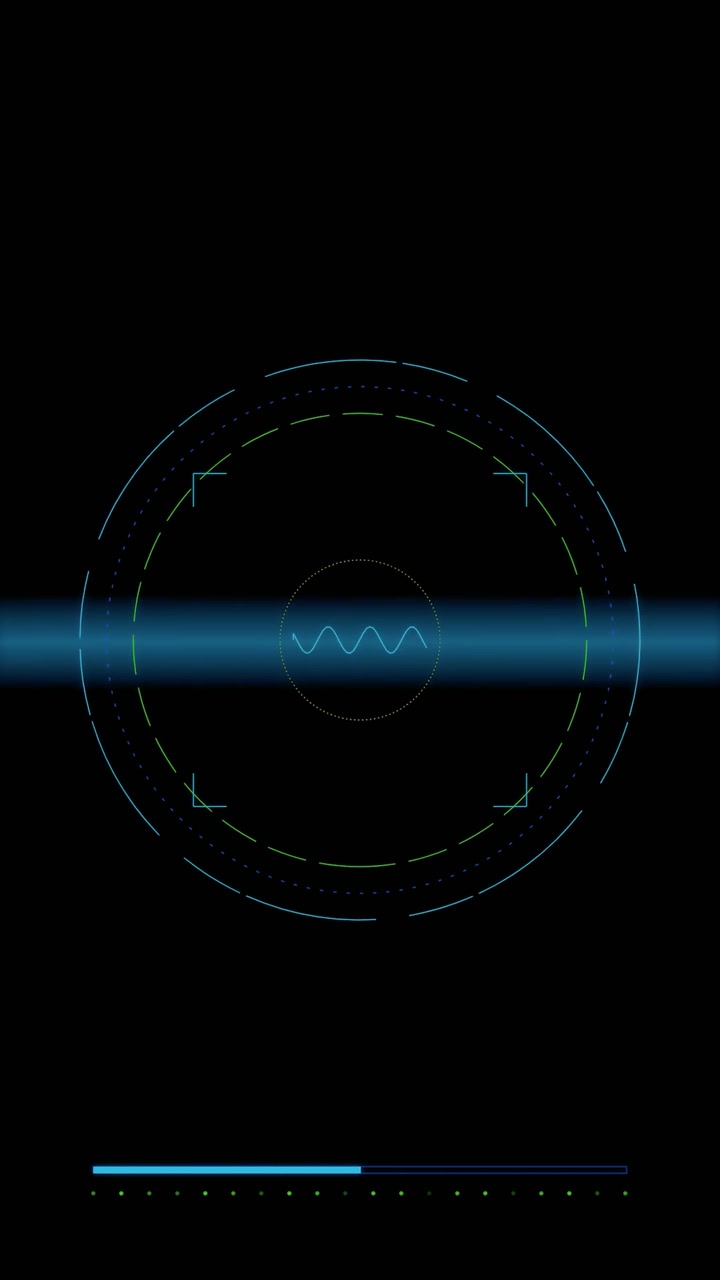 Futuristic Digital Interface Loading Animation with Circular HUD