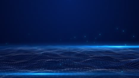 digital cyber wave matrix technology cyberspace data flow blue glowing grid business corporate
