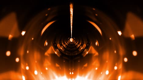 energía de fuego de llama abstracta sala 3d. flujos de energía de vórtice en la animación de bucle sin costura moderna. arte abstracto poder energía de llama bucle de fondo texturizado. animación 4k ciencia ficción energía de fuego y sala de llamas.