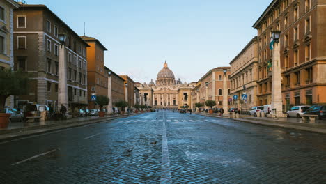 time lapse of st peter basilica in vatican , rome