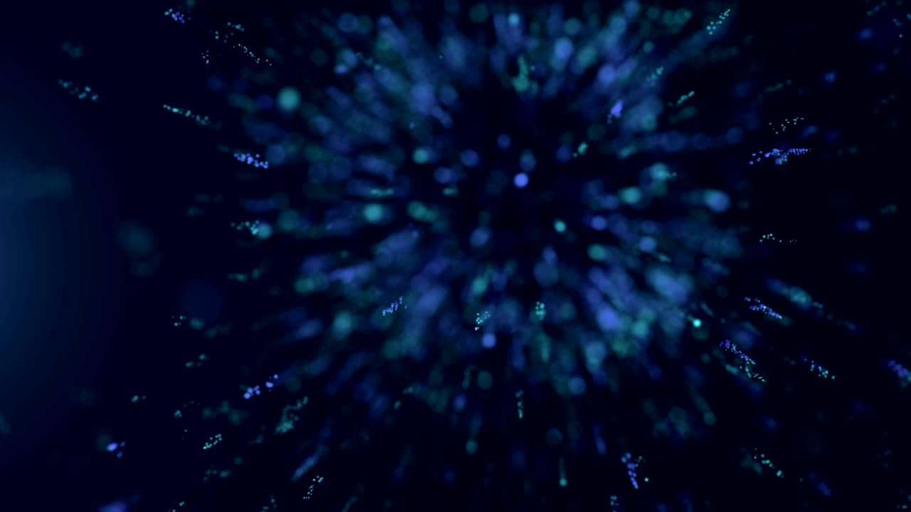 Blue Particles Background. Bokeh Background. Loop