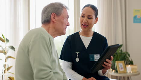 Tablet,-healthcare-and-nurse-with-senior-man