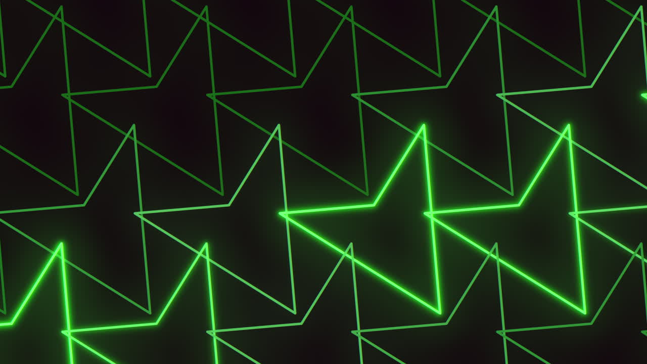 estrella verde brillante patrón intrincado de líneas delgadas en fondo negro