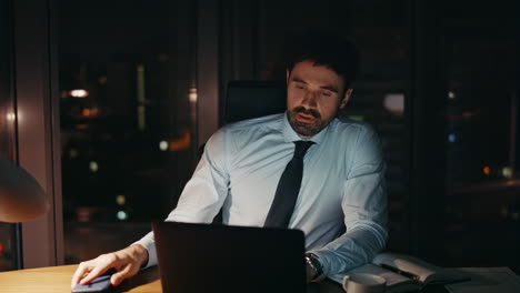 overworked manager communicating telephone at office desk feeling stress closeup