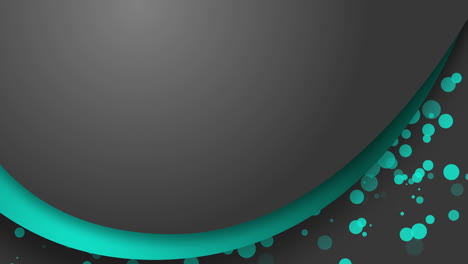 black abstract circles with blue drop particle shadow background. copy space. loop animation.