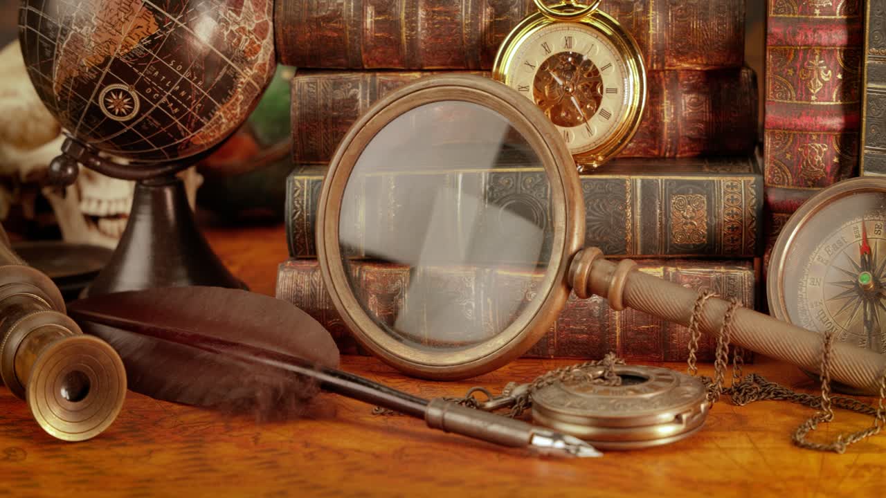 1565년의 오래된 지도에 그려진 빈티지 고정물입니다.