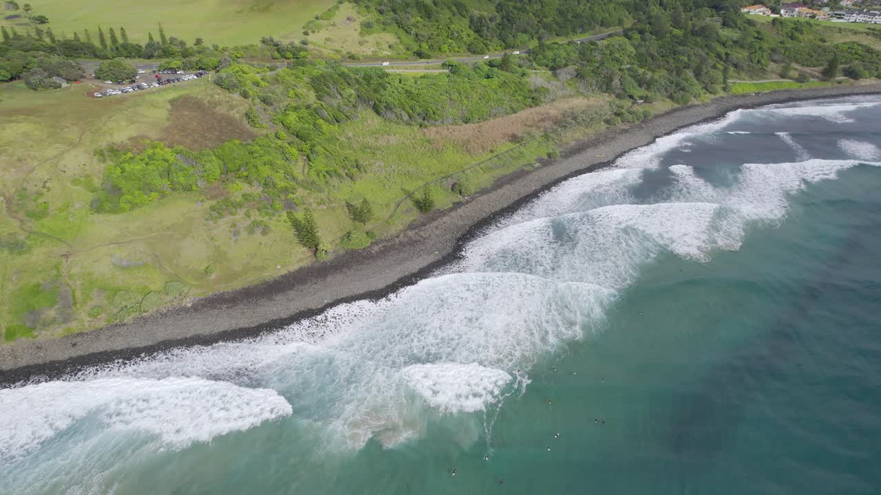 Lennox Heads - Northern Rivers Region - NSW - Australia - Pan up to reveal - Aerial Shot