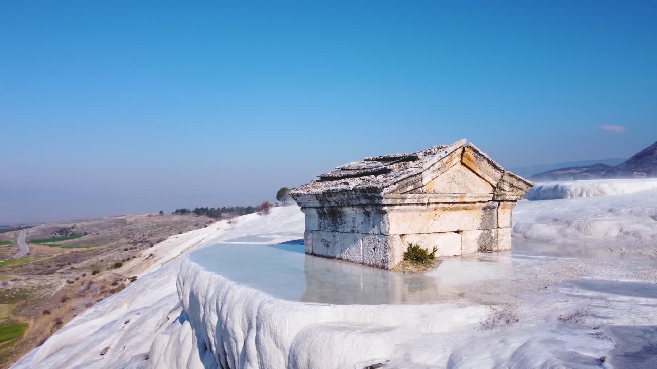 파무칼레 (pamukkale) - 터키의 자연 온천, 트라베르틴을 형성하는 광물, 석회암 광물 매장