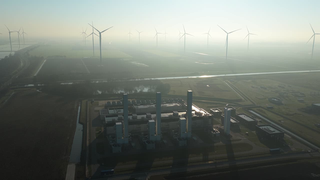 Nitrogen plant and wind turbines generating energy