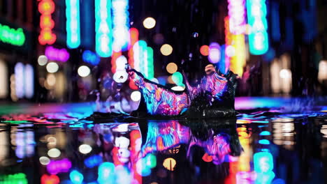 city night lights reflection