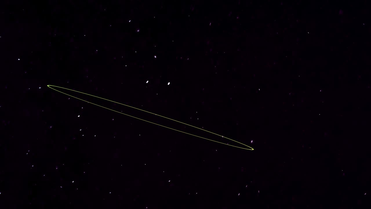 cuadrados abstractos amarillos de neón en el espacio con brillos de mosca