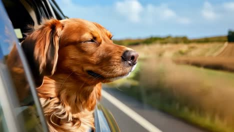 un perro mirando por la ventana de un coche en la carretera