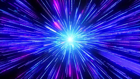 seamless loop, glow blue pink neon light trail explosion, light flare beam effect.