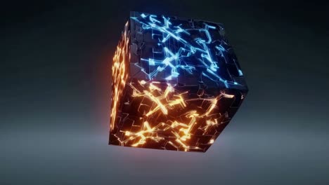 abstract glowing tech cube