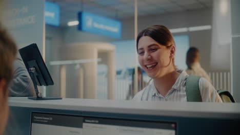 airport check-in with fingerprint scanner