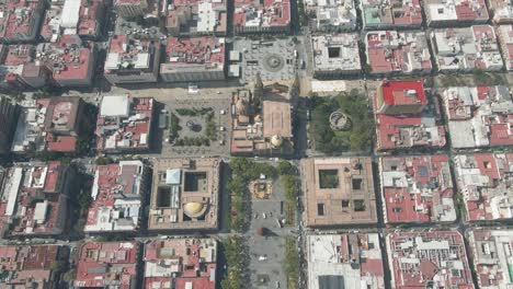 Guadalajara:-Aerial-view-of-Guadalajara-Cathedral-in-famous-city-in-Mexico,-historical-center-with-many-monuments,-palaces-and-squares---landscape-panorama-of-North-America